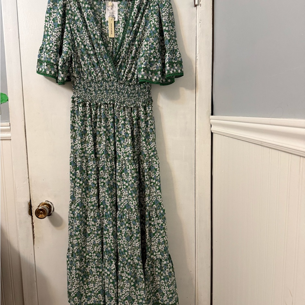 Max Studio Green Floral Maxi Dress